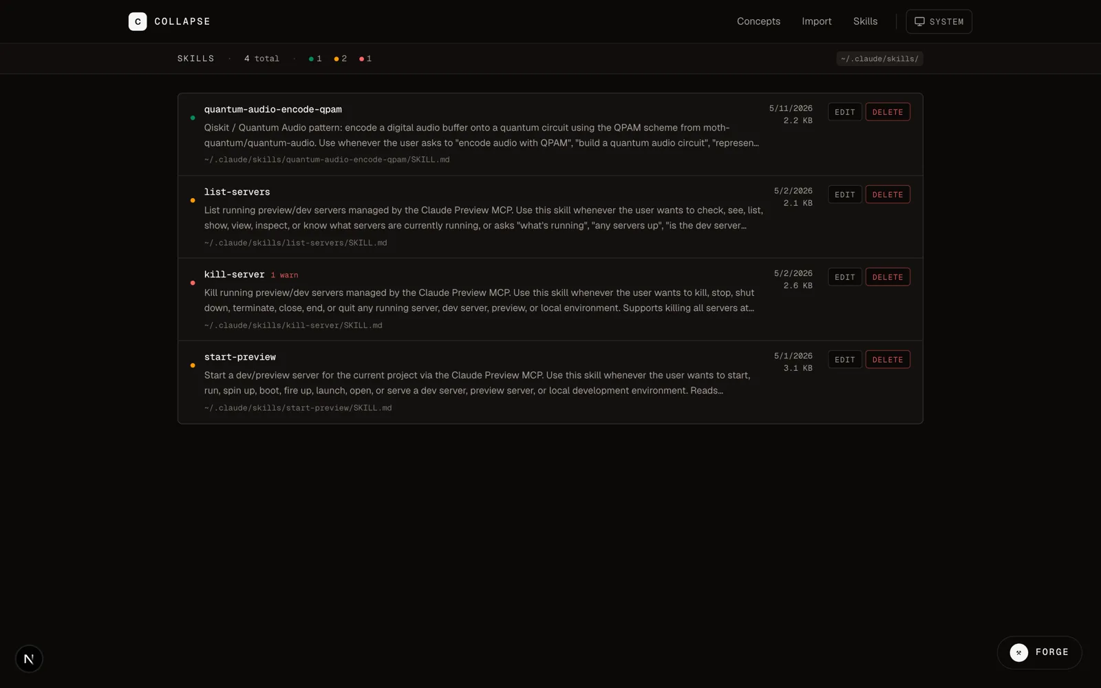 ~/.claude/skills/ directory viewer