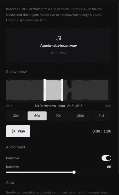 Audio — react to a track