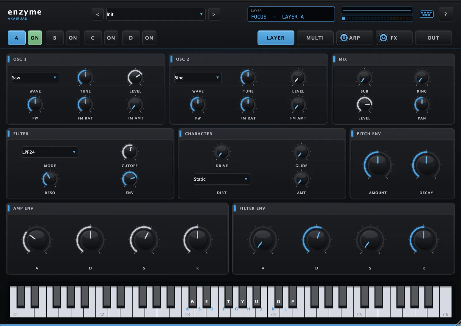 Layer — per-layer synth voice